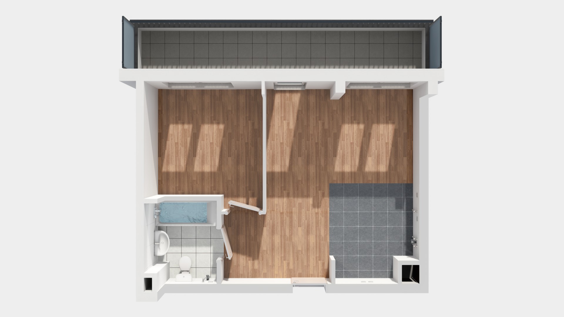 Widok 3D mieszkania B6-29